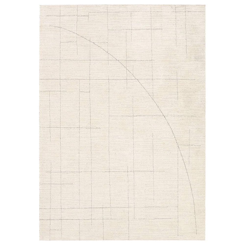 Jaipur Ziyad Lioum 5" x 8" Whitecap Gray, Rainy Day, White Swan and Fallen Rock Area Rug, , large