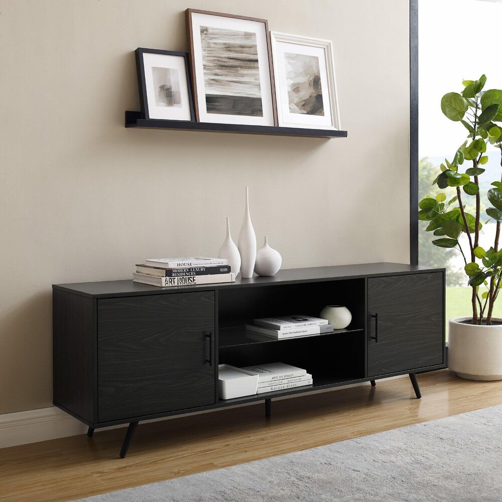 Walker Edison Nora 70" TV Stand in Graphite NFM