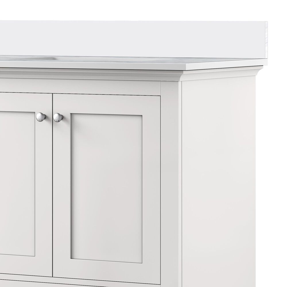 Lexora Home Dukes 72&quot; Double Bathroom Vanity in White with 2 cm White Cultured Marble Top and Rectangular Sinks, , large