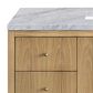James Martin Vanities Hudson 48" Single Bathroom Vanity in Light Natural Oak with 3 cm Carrara White Marble Top and Rectangular Sink, , large