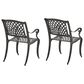 Hearth and Haven Cayman Outdoor Dining Chair in Black (Set of 2), , large