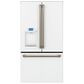 Cafe 22.2 Cu. Ft. Counter Depth French Door Refrigerator in Matte White with Brushed Bronze Handle, , large