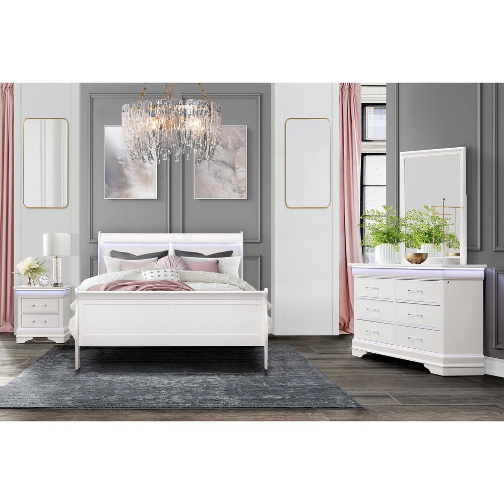 Global Furniture USA Charlie Full Bed in White, , large