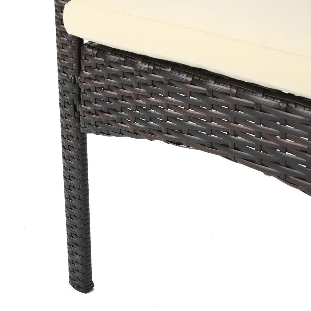 Hearth and Haven Cordoba Outdoor Dining Chair with Beige Cushions in Brown &#40;Set of 2&#41;, , large