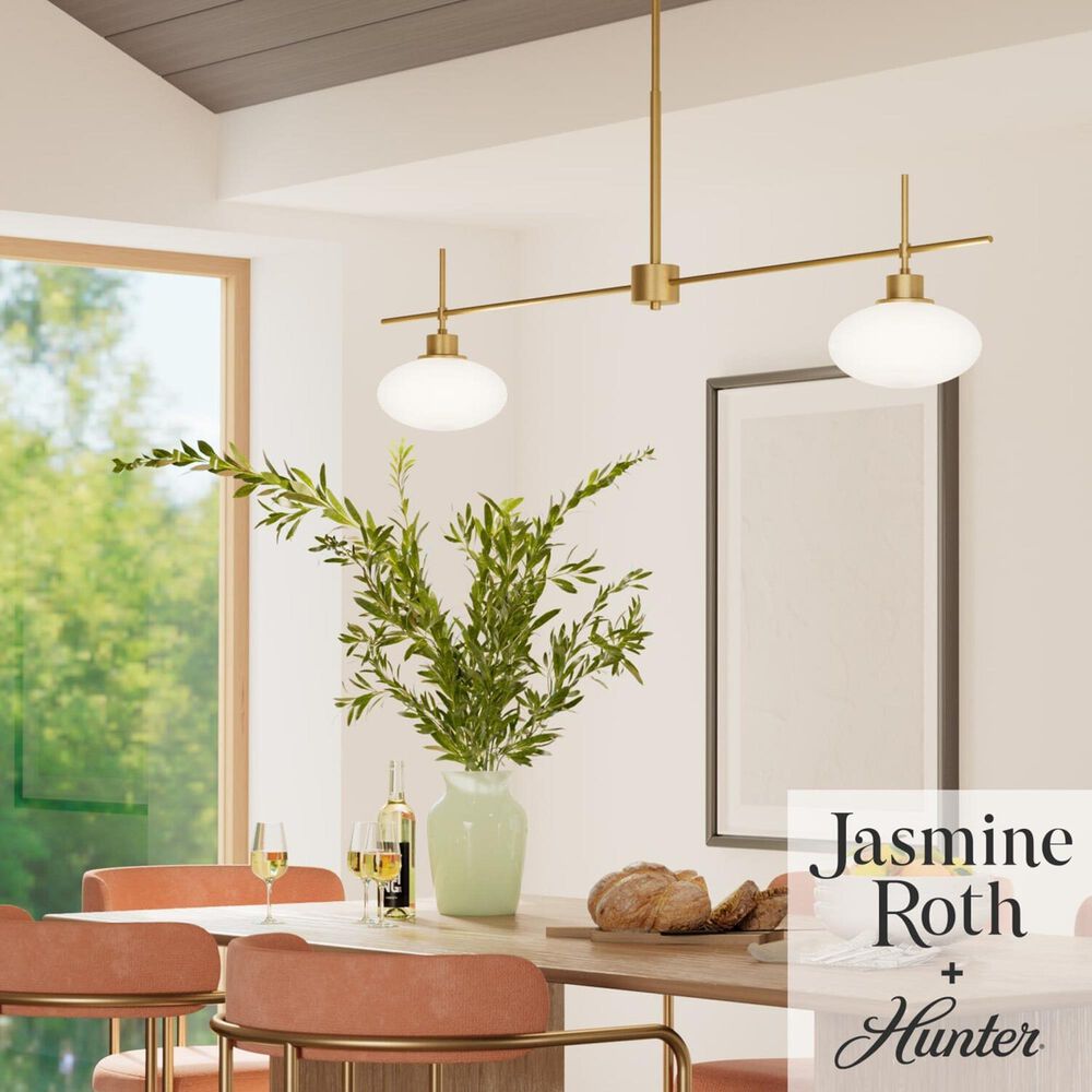 Hunter Getty Jasmine Roth 2-Light Linear Ceiling Light in Luxe Gold, , large