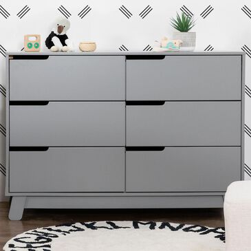 Babyletto Hudson 6 Drawer Double Dresser in Grey, , large