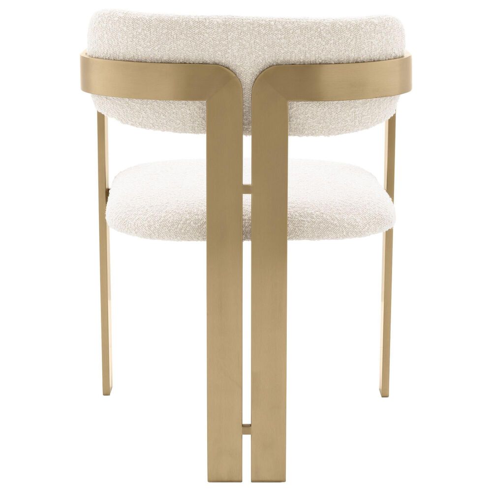 Eichholtz Donato Dining Chair with Boucle Cream Cushion in Brushed Brass, , large