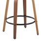 LumiSource Lombardi 26" Swivel Counter Stool with Grey Faux Leather Upholstery in Walnut and Black (Set of 2), , large