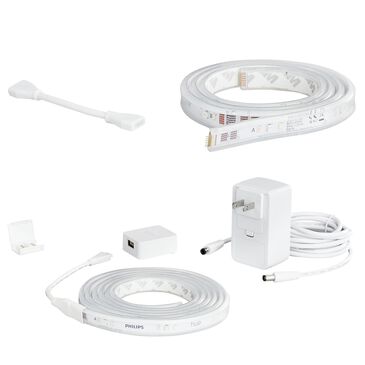 Philips Hue 6" Lightstrip Starter Kit + 40" Lightstrip Extension V4 in White Bundle, , large