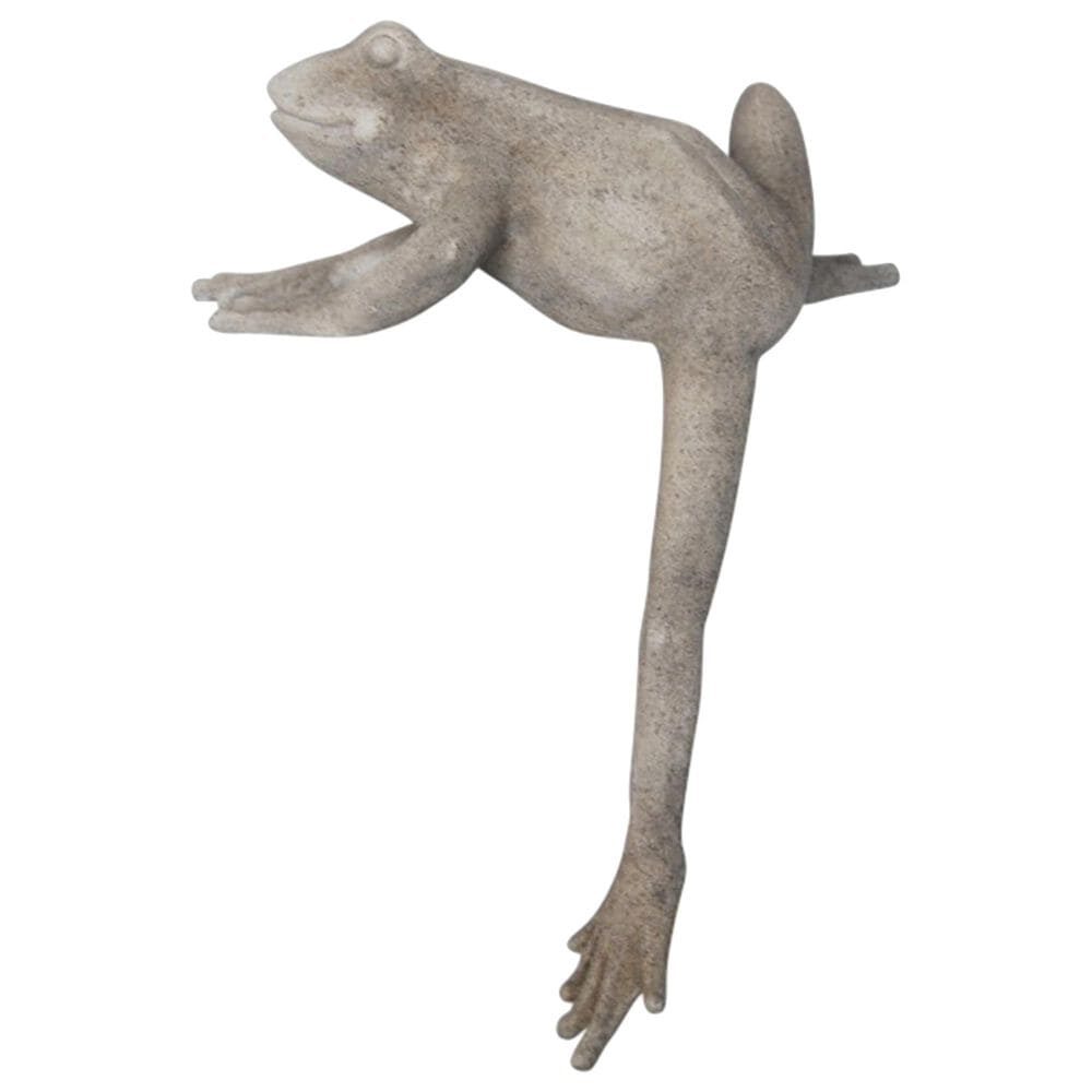 Sagebrook Home Resin Frog with Leg Down Figurine in Gray, , large