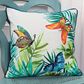 Rizzy Home Botanical 20" Down Filled Pillow in Teal/Green/Orange, , large