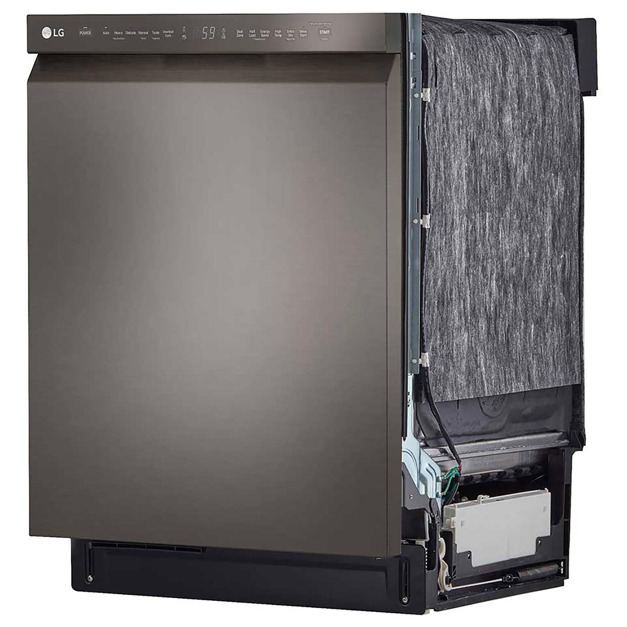 lg quadwash matte black stainless steel dishwasher