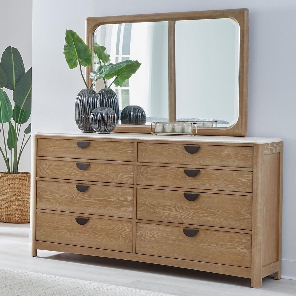 Simeon Collection Escape Dresser Mirror in Glazed Natural Oak, , large