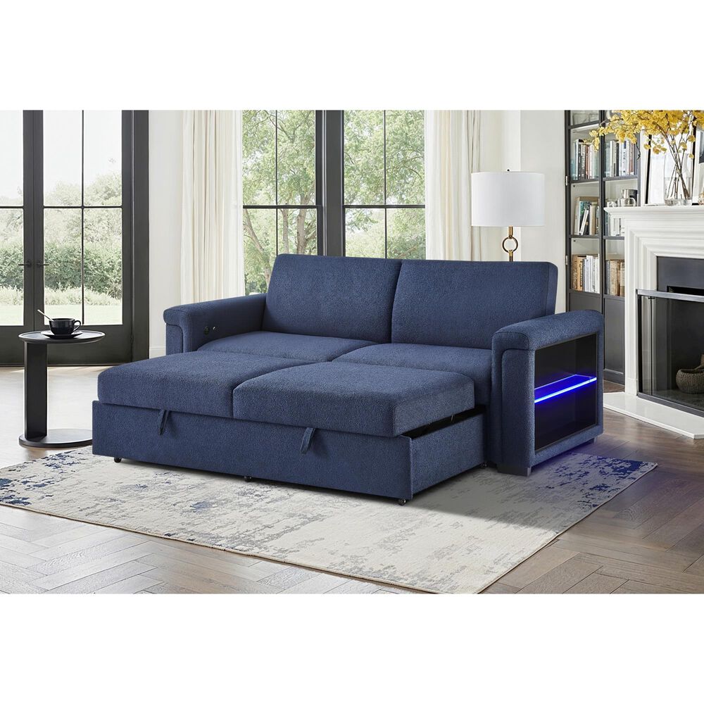 Modern Market Pull-out Sofa Bed in Navy, , large