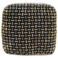 LR Home 16" Square Pouf in Black and Gold, , large