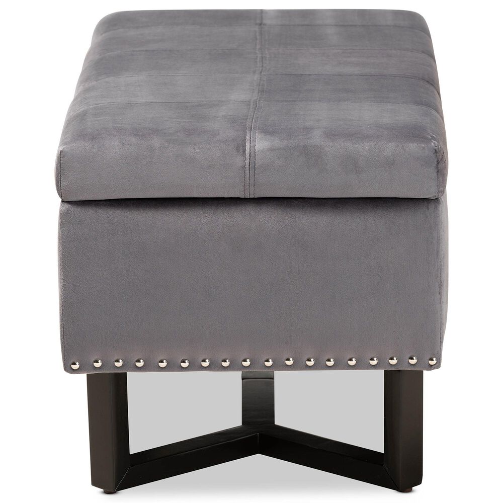 Baxton Studio Esther Storage Ottoman in Grey, , large