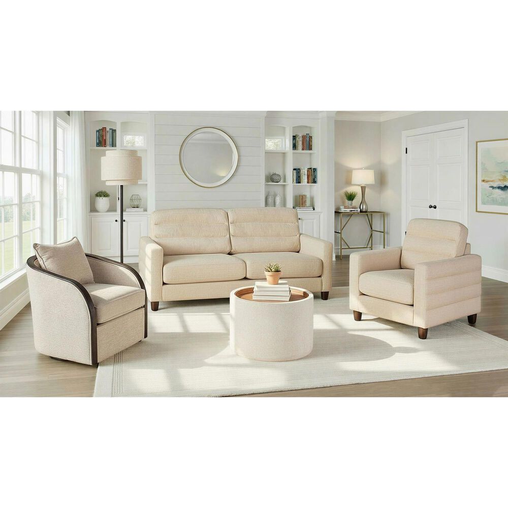 LumiSource Gemma Swivel Accent Chair in Sand, , large