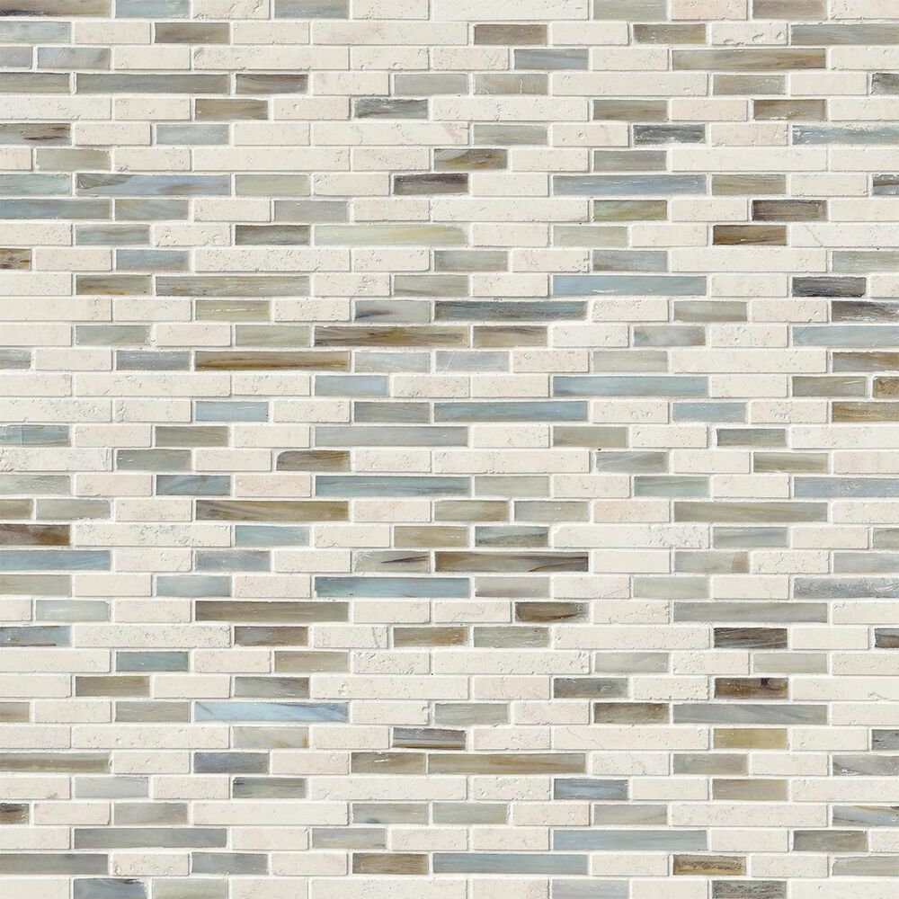 MS International Kaledo Blend Beige 12" x 12" Glass and Stone Mosaic Sheet, , large