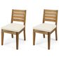 Hearth and Haven Outdoor Armless Dining Chair with Natural Frame in Beige (Set of 2), , large