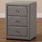 Baxton Studio Tessa 3-Drawer Nightstand in Grey, , large