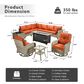 HOMLUX 11-Piece Outdoor Modular Sofa Conversation Set in Coarse-grained Orange, , large