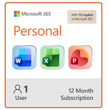 Microsoft 365 Personal includes 1 TB of cloud storage, advanced security, and innovative apps with Microsoft Copilot. For 1 person., , large