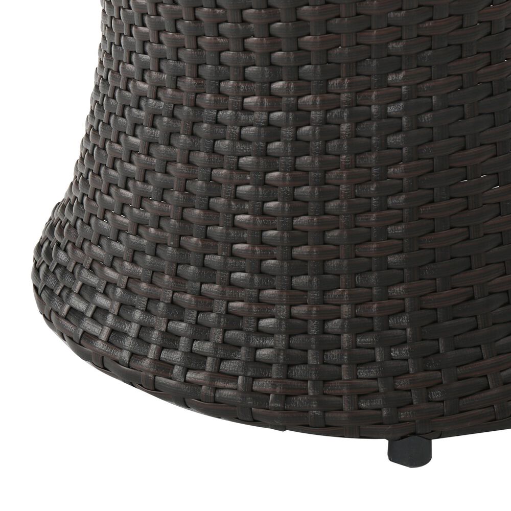 Hearth and Haven Kono Outdoor Hourglass End Table in Brown, , large
