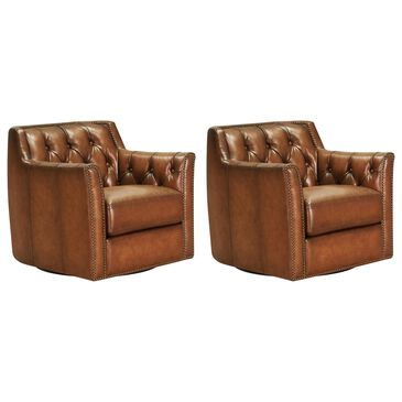 Hydeline Swivel Chair Set in Denton Saddle, , large