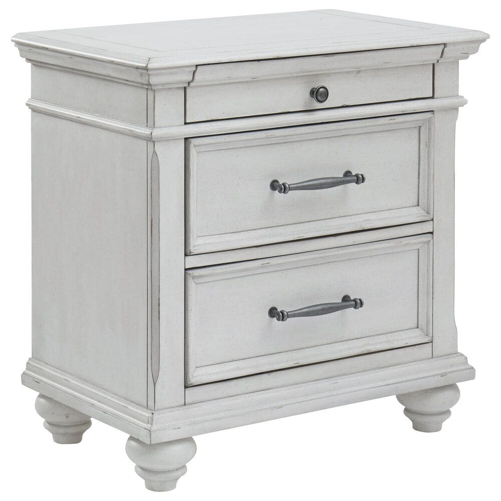 Ashley Kanwyn 3-Piece King Panel Bed Set with Storage Bench in Whitewash, , large