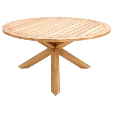 Winston 60" Round Dining Table in Natural Teak - Table Only, , large