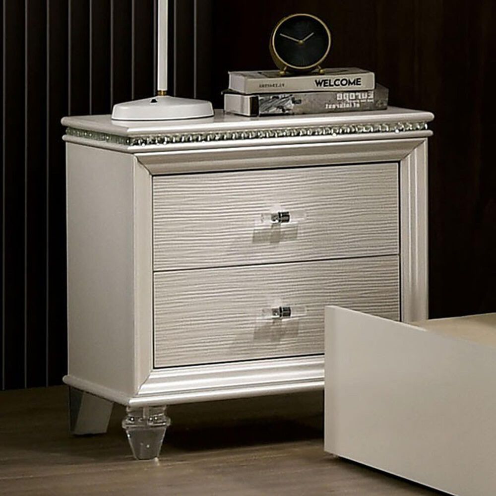 Furniture of America Allie 4-Piece Twin Bedroom Set in Pearl White, , large