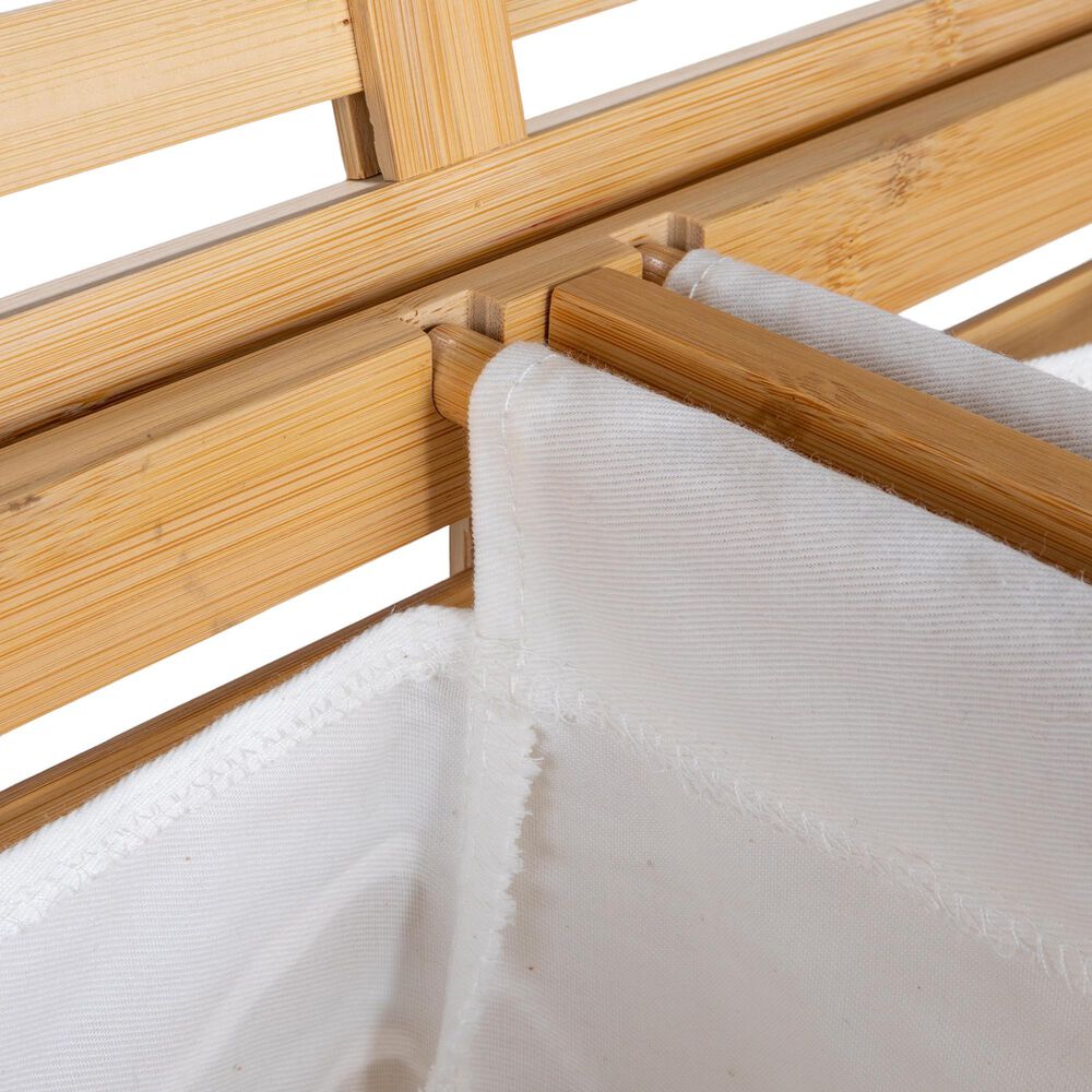 Household Essentials Double Laundry Sorter with Lid and Removable Bags in Natural, , large