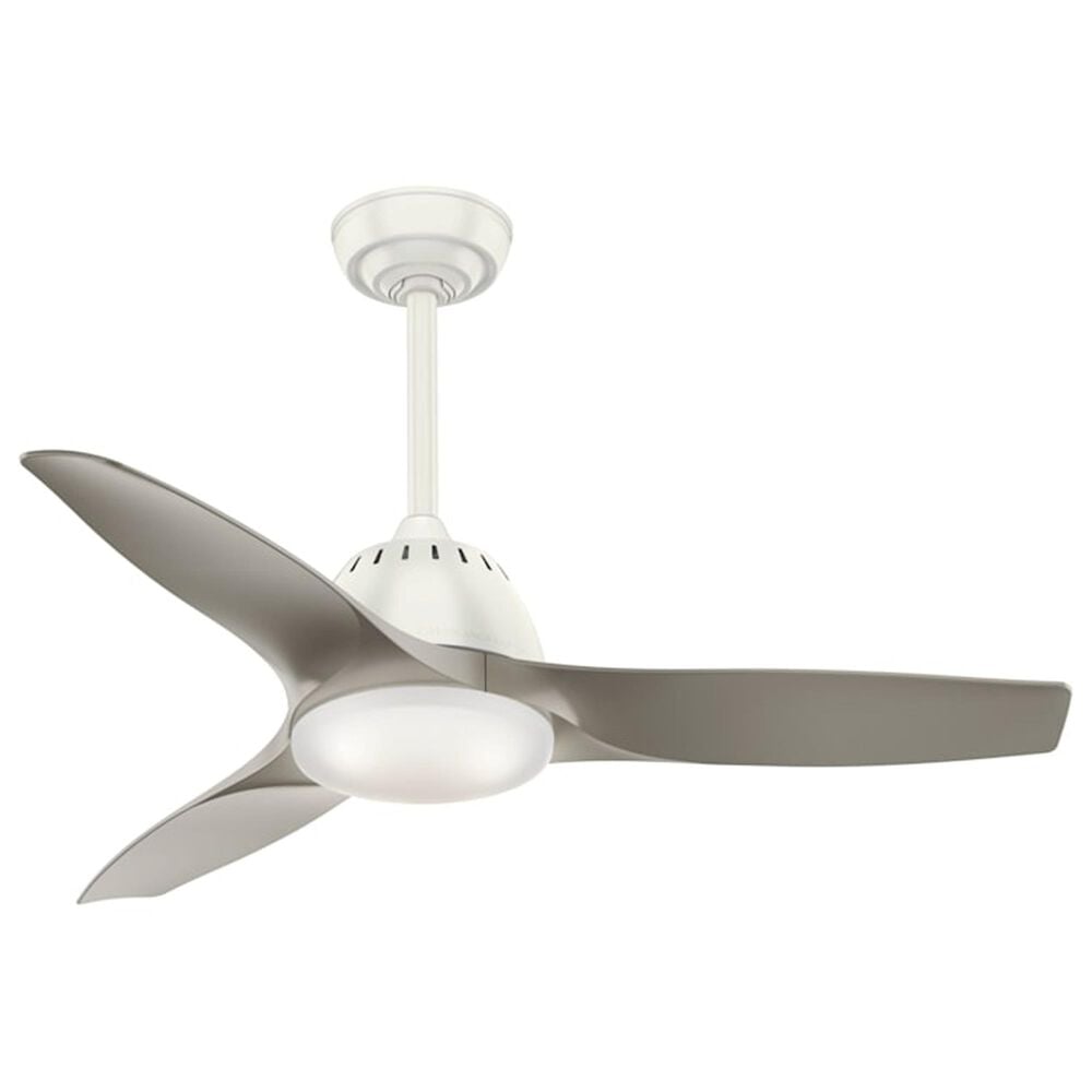 Hunter Wisp 44" Ceiling Fan with LED Light in Fresh White and Painted Pewter, , large