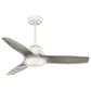 Hunter Wisp 44" Ceiling Fan with LED Light in Fresh White and Painted Pewter, , large
