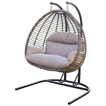 GatherCraft Double Basket Chair in Black Lava, , large