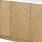 Furniture of America Nayel 3-Door Genuine Marble Top Server in Natural, , large