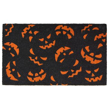 Callaway Scary Pumpkins  1"5" x 2"5" Black and Orange Door Mat, , large