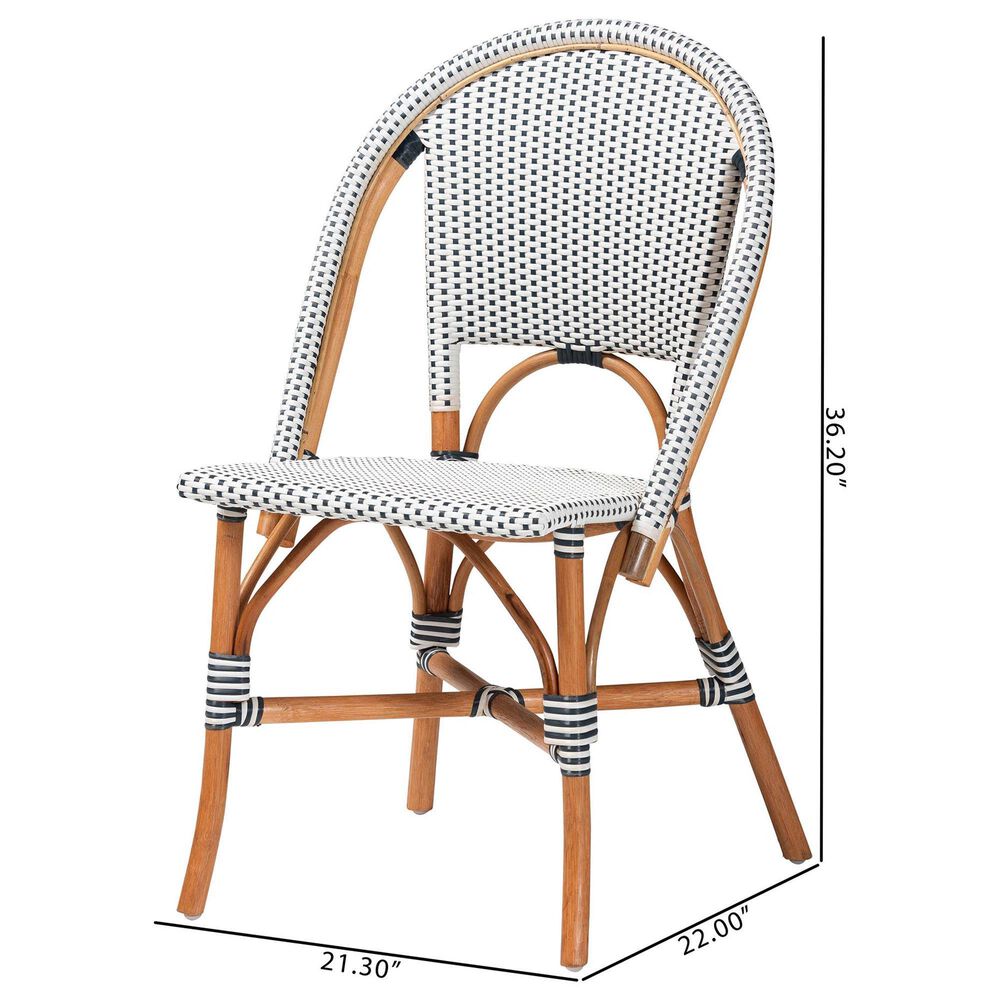 bali &amp; pari Genica Side Chair in Navy Blue, White and Natural Brown, , large