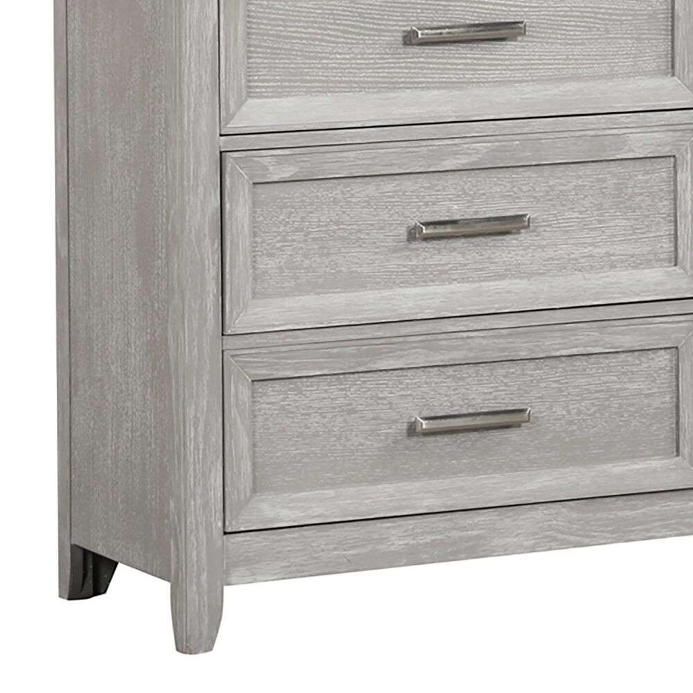 New Heritage Design Fiona 6-Drawer Dresser in Mist Gray and White, , large