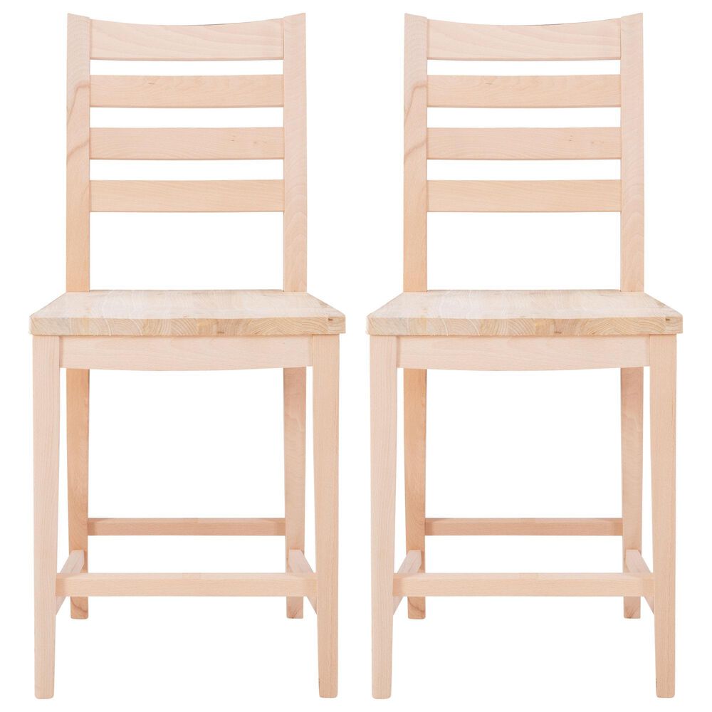 Linon Home Decor Flynn 22" Counter Stool in Unfinished (Set of 2), , large