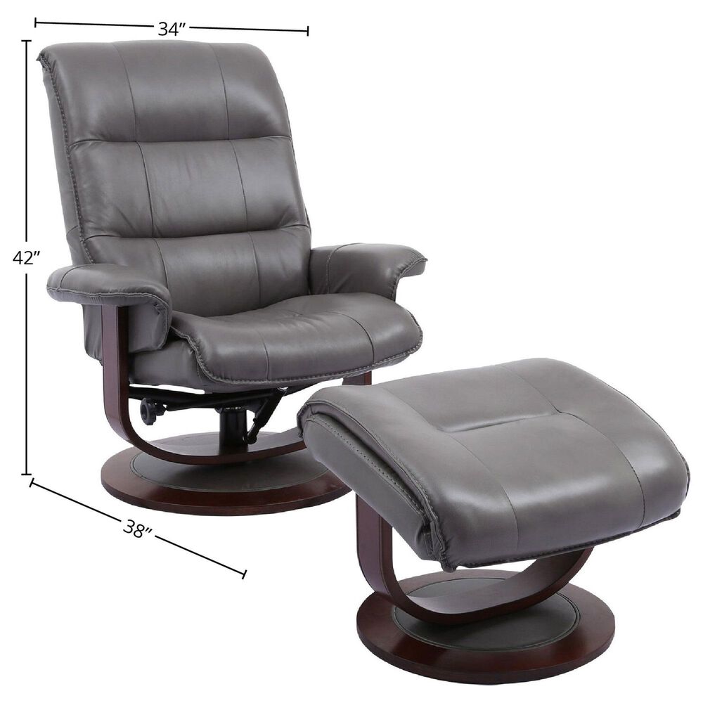 Simeon Collection Knight Manual Reclining Swivel Chair and Ottoman in Ice, , large
