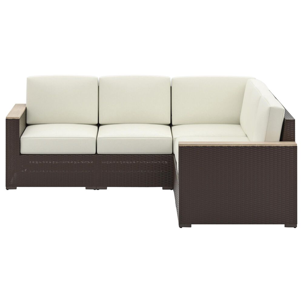 Homestyles Palm Springs 3-Piece Patio Sectional Set in Brown, , large