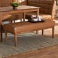Baxton Studio Sanford Dining Bench with Tan Cushion in Walnut Brown, , large