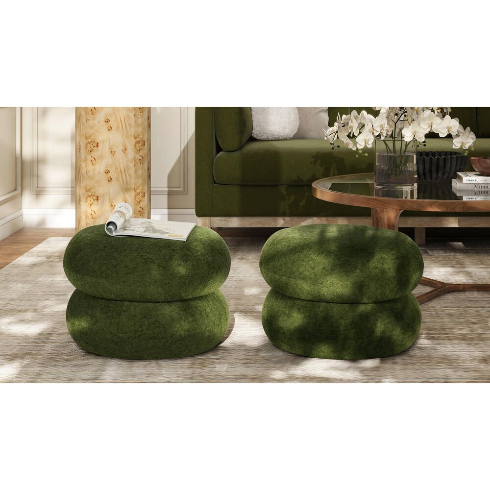 Jennifer Taylor Home Nest Pouf in Moss Green, , large