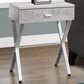 Monarch Specialties 24" Accent Table in Grey Cement and Chrome, , large