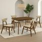 Armen Living Amaris Side Chair with Sand Upholstery in Warm Walnut (Set of 4), , large
