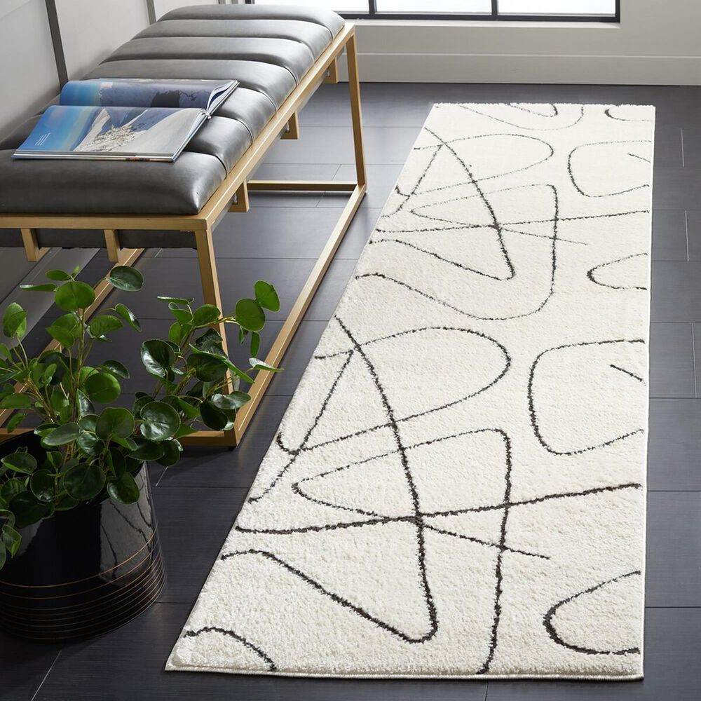 Safavieh Melody MEL120A 2&#39;2&quot; x 8&#39; Ivory and Black Runner, , large