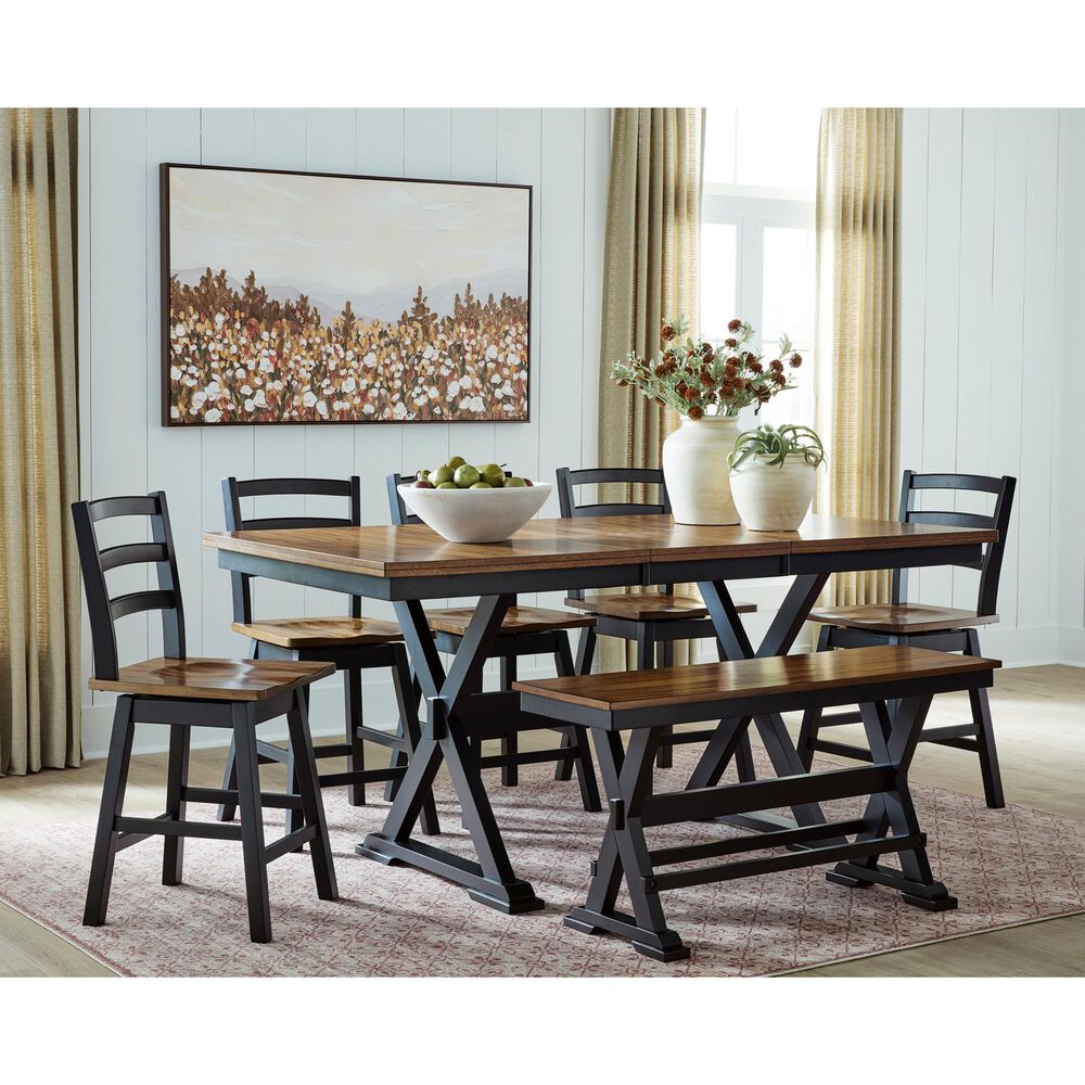 Ashley Wildenauer Swivel Counter Stool in Brown and Black, , large