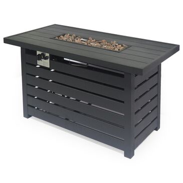 Hearth and Haven Rectangular Iron Fire Pit with Tank Cover Inside in Black, , large