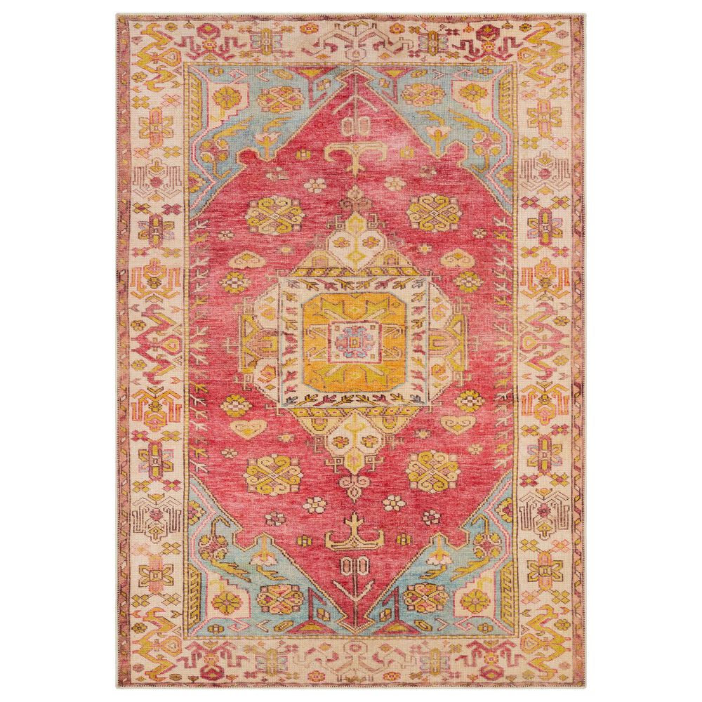 Surya Amelie AML-2346 2"7" x 7"10" Pink, Yellow, Denim, Orange, Charcoal and Beige Area Rug, , large